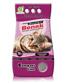 BENEK Super Compact bentonitové stelivo pre mačky s vôňou levandule 10 l x 2 (20 l)