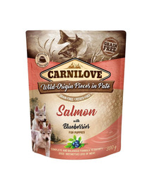 CARNILOVE Dog Paté Salmon with Blueberries Puppies 300g
