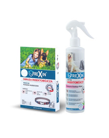FREXIN Obojok proti hmyzu pre psa 65 cm + FREXIN Spray proti hmyzu do pelechov 200 g