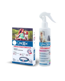 FREXIN Obojok proti hmyzu pre psa 55 cm + FREXIN Spray proti hmyzu do pelechov  200 g