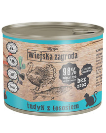 WIEJSKA ZAGRODA Adult  morčacie / losos 200 g konzerva pre mačky