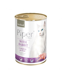 DOLINA NOTECI PIPER Animals s králikom 400 g pre sterilizované mačky