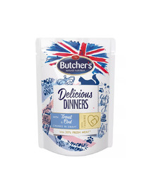 Butcher's Cat Classic Delicacy Dinner pstruh treska 100 g