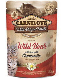 CARNILOVE Wild Boar & Chamomile 24 x 85 g Kapsička pre mačky s diviačím mäsom a harmančekom