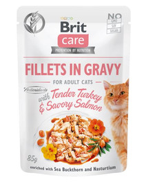 BRIT Care Filety z morky a lososa v omáčke 24 x 85 g