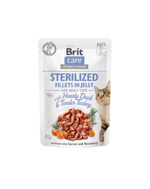 BRIT Care Sterilized Fillets in Jelly Duck&Turkey 24 x 85 g kačacie a morčacie pre mačky po sterilizácii