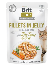 BRIT Care Filety z jemného pstruha a tresky v želé 24 x 85 g