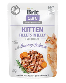 BRIT Care Kitten Fillets in Jelly Savory Salmon 24 x 85 g Łosos