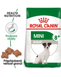 ROYAL CANIN Mini Adult 8+ 800g x15 granuly pre dospelé starnúce psy