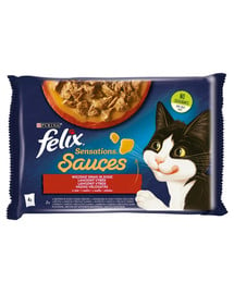 FELIX Sensations Sauce Vidiecke príchute v omáčke (morčacie so slaninou, jahňacie s divinou) 48x85g