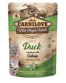 CARNILOVE Cat duck&catnip 24 x 85 g Kapsička pre mačky kačacie a kocúrnik