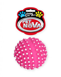 PET NOVA DOG LIFE STYLE Hračka v tvare ježka s výčnelkami, 6,5 cm, ružová