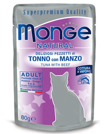 MONGE Tuniak a hovädzie v želé 80 g