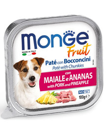 MONGE Fruit Dog Paštéta bravčové a ananás 100g