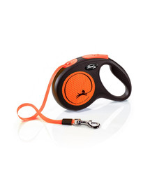 FLEXI Vodítko New Neon M pásik 5 m oranžové