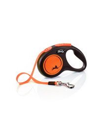 FLEXI Vodítko New Neon S pásik 5m oranžové