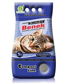 BENEK Super Compact bentonitové stelivo pre mačky s vôňou morského vánku 5 l x 2 (10 l)