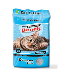 BENEK Super Compact Natural bentonitové stelivo pre mačky 25 l x 2 (50 l)