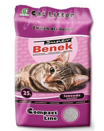 BENEK Super Compact bentonitové stelivo s vôňou levandule 25 l x 2 (50 l)