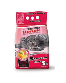 BENEK Super Standard bentonitové stelivo pre mačky s vôňou citrusov 5 l x 2 (10 l)