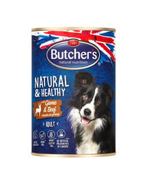 BUTCHER'S Natural&Healthy Dog zverina a hovädzie mäso v omáčke 400g