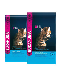 EUKANUBA Cat Senior All Breeds Top Condition Granule pre staršie mačky s Kuracím mäsom a pečeňou 20 kg (2 x 10 kg)