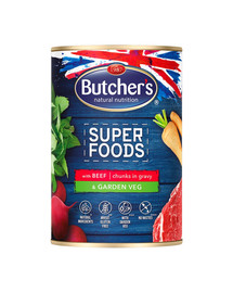 BUTCHER'S Superfoods Dog hovädzie a zelenina konz. 400 g