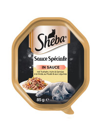SHEBA Sauce Speciale 85 g morčacie, kuracie, zelenina