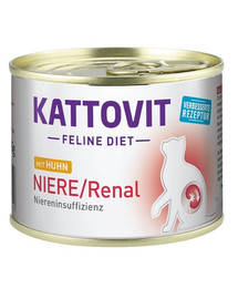 KATTOVIT Feline Diet Niere/Renal s kuracím 185 g