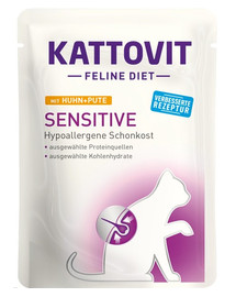 KATTOVIT Feline Diet Sensitive kuracie a morčacie mäso 85 g