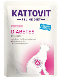 KATTOVIT Feline Diet Diabetes s lososom 85 g