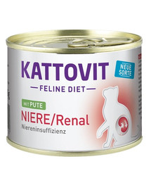 KATTOVIT Feline Diet Niere/Renal Morčacie mäso 185 g