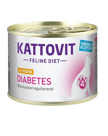 KATTOVIT Feline Diet Diabetes s kuracím 185 g