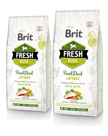 BRIT Fresh duck with millet active run & work  2 x 12 kg