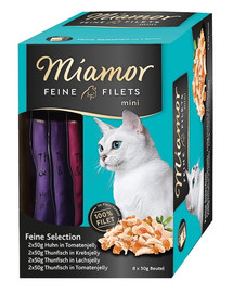 MIAMOR Feine Filets Mini Multibox kuracie s tuniakom a paradajkami 8 x 50 g