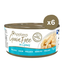 APPLAWS Cat Tin Grain Free 6 x 70 g pollack v omáčke