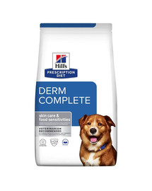 Hill's PRESCRIPTION DIET Derm Complete Environmental/Food Sensitivities suché krmivo pre psov s ryžou a vajíčkom 12 kg