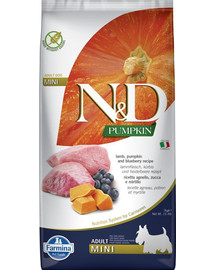 N&D Pumpkin lamb&blueberry adult mini – Krmivo s jahňacím mäsom, tekvicou a čučoriedkami 7 kg