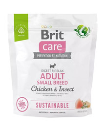 BRIT Care Sustainable Adult Small Breeds kuracím a hmyzom 1 kg