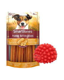 SMARTBONES Peanut Butter Sticks – Žuvacie tyčinky pre psov s arašidovým maslom 5 ks x 2 + hračka