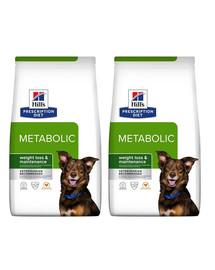 Hill's PRESCRIPTION DIET Metabolic suché krmivo pre psov s kuracím mäsom pre redukciu hmotnosti 8 kg (2x4 kg)