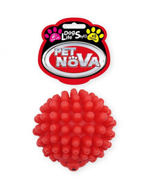 PET NOVA DOG LIFE STYLE Ježko hračka pre psa 6,5 cm, červená