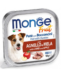 MONGE Fruit Dog Paštéta Jahňacie s jablkom 100g