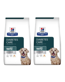 Hill's PRESCRIPTION DIET w/d Diabetes Care suché krmivo pre psov s kuracím mäsom 8 kg (2x4 kg)