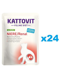 KATTOVIT Feline Diet Niere/Renal s morčacím 24 x 85 g