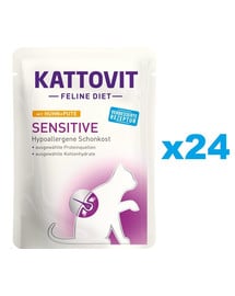 KATTOVIT Feline Diet Sensitive Kuracie s morčacím 24 x 85 g