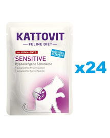 KATTOVIT Feline Diet Sensitive Kuracie s kačacím 24 x 85 g