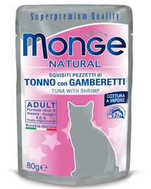 MONGE Cat Tuniak s krevetami v želé 80 g