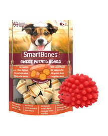 SMART BONES Sweet Potato mini – Žuvacie tyčinky pre malých psov zo sladkých zemiakov x 2 + hračka