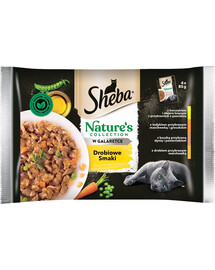 SHEBA Nature’s Collection Hydinové príchute kompletné krmivo pre dospelé mačky v želé vrecúšku 4x85g